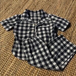 GAP Kids Navy and White Checkered Pajama Set